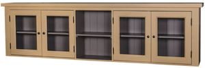 Casa Padrino Landhausstil Kchenhngeschrank Beige / Grau 192 x 31 x H. 65 cm - Oberschrank mit 4 Glastren