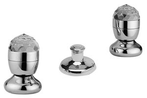 Luxus Badewannen Armaturen Bidget Dreilochbatterie Ablaufgarnitur Silber - Luxus Bad Zubeh�r Made in Italy