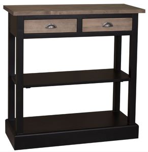 Casa Padrino Landhausstil K�chenkonsole Schwarz / Braun 85 x 35 x H. 89 cm - Landhausstil Konsolentisch mit 2 Schubladen