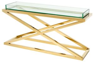 Casa Padrino Luxus Konsole / Konsolentisch Gold 150 x 45 x H. 77 cm - Hotel M�bel