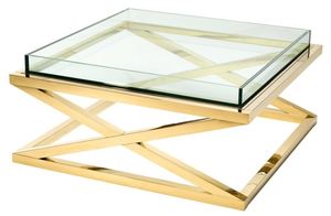 Casa Padrino Luxus Couchtisch / Wohnzimmertisch Gold 100 x 100 x H. 46,5 cm - Hotel M�bel