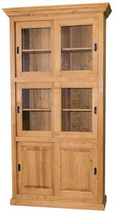 Casa Padrino Landhausstil Bcherschrank Hellbraun 110 x 40 x H. 210 cm - Wohnzimmerschrank mit 6 Schiebetren
