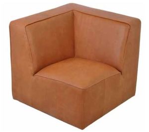 Casa Padrino Luxus Ecksessel Hellbraun 89 x 89 x H. 88 cm - Wohnzimmer Leder Sessel