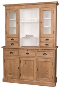 Casa Padrino Landhausstil K�chenschrank Braun / Wei� 137 x 50 x H. 197 cm - 2 Teiliger K�chenschrank mit 5 T�ren und 7 Schubladen