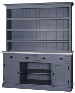 Casa Padrino Landhausstil Kchenschrank Antik Blau / Grau 178 x 50 x H. 210 cm - Landhausstil Kchenmbel