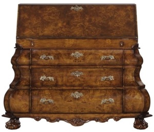 Casa Padrino Luxus Jugendstil Schreibkommode mit 18 Schubladen Braun / Silber 100 x 53 x H. 120 cm - Luxus Qualit�t