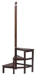 Casa Padrino Massivholz Bibliothekstreppe Dunkelbraun 53 x 53 x H. 163 cm - Luxus Kollektion