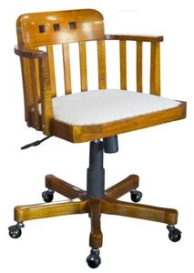 Casa Padrino B�ro Drehstuhl mit Armlehnen Hellbraun / Wei� 62 x 53 x H. 86 cm - Luxus B�rostuhl