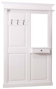 Casa Padrino Landhausstil Garderobe mit Schublade Wei 131 x 19 x H. 210 cm - Landhausstil Mbel