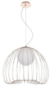 Casa Padrino H�ngeleuchte Gold / Wei�  50 x H. 41 cm - Leuchte aus geschwungenen Metallst�bchen