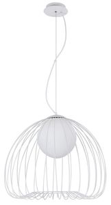 Casa Padrino H�ngeleuchte Wei�  50 x H. 41 cm - Leuchte aus geschwungenen Metallst�bchen