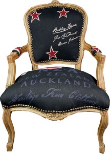 Casa Padrino Barock Salon Stuhl New Zealand / Holzfarbig - Neuseeland Fashion Mbel