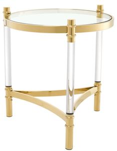 Casa Padrino Wohnzimmer Beistelltisch Gold  50 x H. 55 cm - Luxus Kollektion