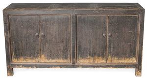 Casa Padrino Landhausstil Schrank mit 4 T�ren Antik Braun 168 x 45 x H. 87 cm - Landhausstil M�bel