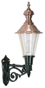 Casa Padrino Aluminium Au�enwandleuchte Au�enlaterne Schwarz / Kupfer 19 x 32,5 x H. 56 cm - Handgefertigte Nostalgische Garten Terassen Balkon Leuchte