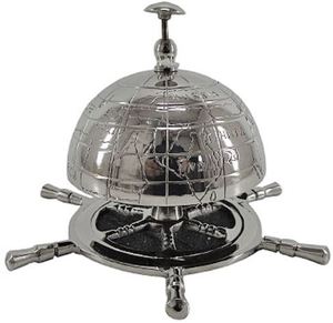 Casa Padrino Luxus Deko Seefahrer Tischglocke Silber  18 x H. 12 cm - Hotel Accessoires