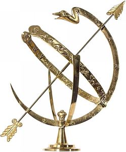 Casa Padrino Jugendstil Sonnenuhr Gold  34 x H. 42 cm - Luxus Garten Dekoration