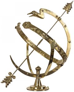 Casa Padrino Jugendstil Sonnenuhr Gold  40 x H. 58 cm - Luxus Garten Dekoration