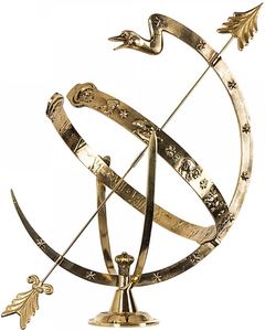 Casa Padrino Jugendstil Sonnenuhr Gold  53 x H. 70 cm - Luxus Garten Dekoration