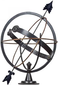 Casa Padrino Jugendstil Garten Deko Sonnenuhr Anthrazit / Kupfer  45 x H. 50 cm - Luxus Gartendeko