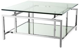 Casa Padrino Wohnzimmertisch Silber 70 x 70 x H. 35 cm - Luxus Couchtisch 