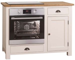 Casa Padrino Landhausstil Herdumbauschrank mit Tr und 2 Schubladen Creme / Naturfarben 120 x 65 x H. 90 cm - Kchenmbel