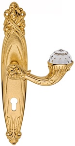 Casa Padrino Luxus Jugendstil T�rgriff Set mit Swarovski Kristallglas Gold 15,6 x H. 32,5 cm - Hotel Accessoires