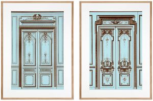 Casa Padrino Bilder / Kunstdruck Set Antike Franzsische Tren Mehrfarbig 83 x H. 113 cm - Luxus Kollektion
