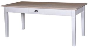 Casa Padrino Landhausstil Kchentisch Wei / Naturfarben - Verschiedene Gren - Landhausstil Esstisch mit Schublade 