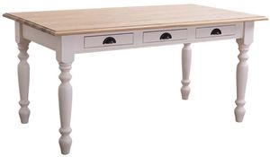 Casa Padrino Landhausstil Esstisch mit 3 Schubladen Creme / Naturfarben - Verschiedene Gren - Kchenmbel im Landhausstil