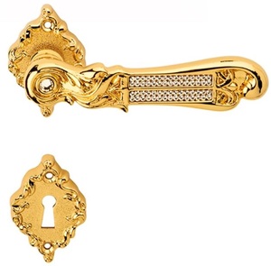 Casa Padrino Luxus Barock T�rklinken Set Gold 14 x H. 6,5 cm - T�rgriff Set mit Swarovski Kristallglas