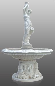 Casa Padrino Barock Font�ne / Springbrunnen Dame mit Wasserkr�gen  145 x H. 225 cm - Gartenbrunnen 
