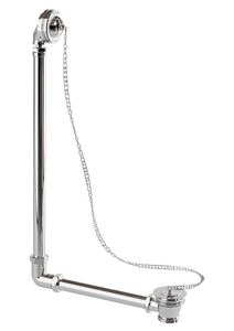 Ab und �berlauf System inkl. Siphon Chrom f�r Nostalgie Badewanne Naturstein freistehend 1700mm BCha 