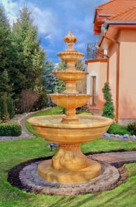 Casa Padrino Barock Springbrunnen  160 x H. 250 cm - Verschiedene Farben - 4-Stufiger Gartenbrunnen im Barockstil 