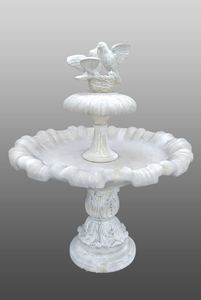 Casa Padrino Jugendstil Springbrunnen mit Tauben  130 x H. 155 cm - Barock & Jugendstil Gartenbrunnen