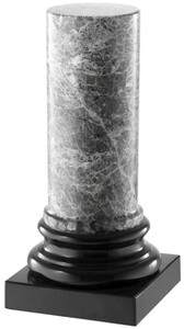 Casa Padrino Luxus Marmors�ule Grau / Schwarz 10 x 10 x H. 20,5 cm - Wohnzimmer Deko Accessoires