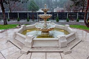 Casa Padrino Barock Lotus Blumen Springbrunnen / Gartenbrunnen  490 x H. 220 cm - Edel & Prunkvoll