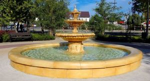 Casa Padrino Garten Deko Barock Springbrunnen  465 x H. 180 cm - Prunkvoller Gartenbrunnen 