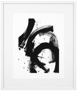 Casa Padrino Luxus Bild Design I Schwarz / Wei� 85 x H. 100 cm - Kunstdruck mit Holzrahmen