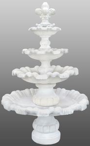 Casa Padrino Barock Gartenbrunnen mit kleiner Lilie  130 x H. 200 cm - Prunkvoller Springbrunnen im Barockstil 