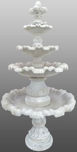 Casa Padrino Barock Gartenbrunnen mit Lilie  130 x H. 232 cm - Prunkvoller Springbrunnen im Barockstil 