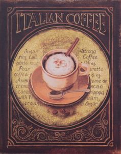 Casa Padrino Deko Zinn Schild / Blechschild Itallian Coffee Mehrfarbig 20 x H. 25 cm - Vintage Retro Metallschild