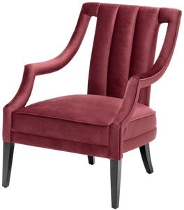 Casa Padrino Luxus Sessel Bordeauxrot / Schwarz 70 x 80 x H. 95 cm - Luxus Qualitt