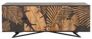 Casa Padrino Designer Kommode Sideboard 175 x 45 x H.75cm  Fernsehschrank - Handgefertigt aus massivem Mangoholz!