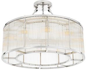 Casa Padrino Deckenleuchte Silber  80 x H. 61 cm - Luxus Wohnzimmer Deckenlampe