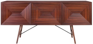 Casa Padrino Luxus Rosenholz Sideboard mit 2 T�ren und 3 Schubladen Braun 200 x 50 x H. 90 cm - Luxus Qualit�t