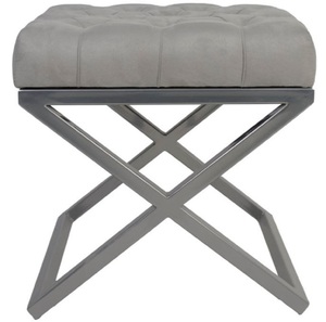 Casa Padrino Luxus Hocker / Kreuzhocker 45 x 45 x H. 47 cm - Verschiedene Farben - Chesterfield Sitzhocker