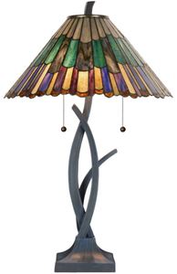 Casa Padrino Luxus Tiffany Tischleuchte / Hockerleuchte Mehrfarbig  50 x H. 80 cm - Luxus Lampe aus zahlreichen Glas Mosaik St�cken