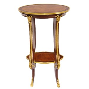 Casa Padrino Barock Luxus Beistelltisch Mahagoni / Gold H 78 x 44 cm - Beistell Tisch M�bel Louis XIV