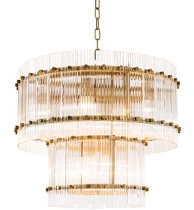 Casa Padrino Kronleuchter Antik Messing  57 x H. 47 cm - Runder Luxus Kronleuchter